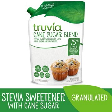 Truvia Cane Sugar Blend, Mix of Stevia Sweetener and Cane Sugar, 24 oz