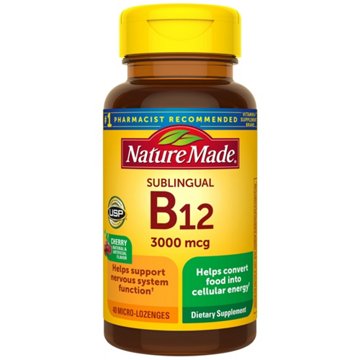 Nature Made Sublingual Vitamin B12 Cherry Flavor 3000 mcg Micro-Lozenges, 40 ct
