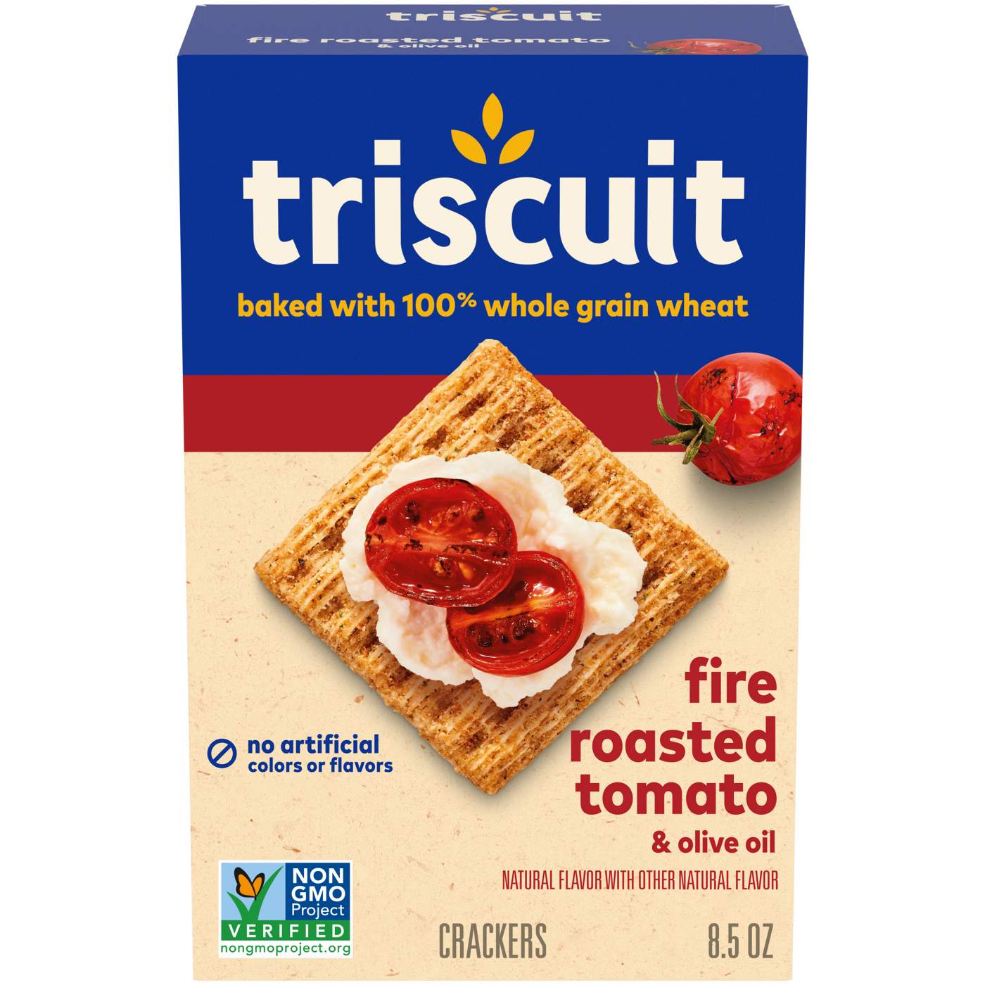 Triscuit Fire Roasted Tomato & Olive Oil Whole Grain Wheat Crackers; image 1 of 10