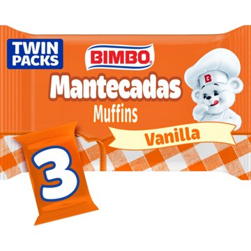 Bimbo Mantecadas Vanilla Muffins Twin Packs