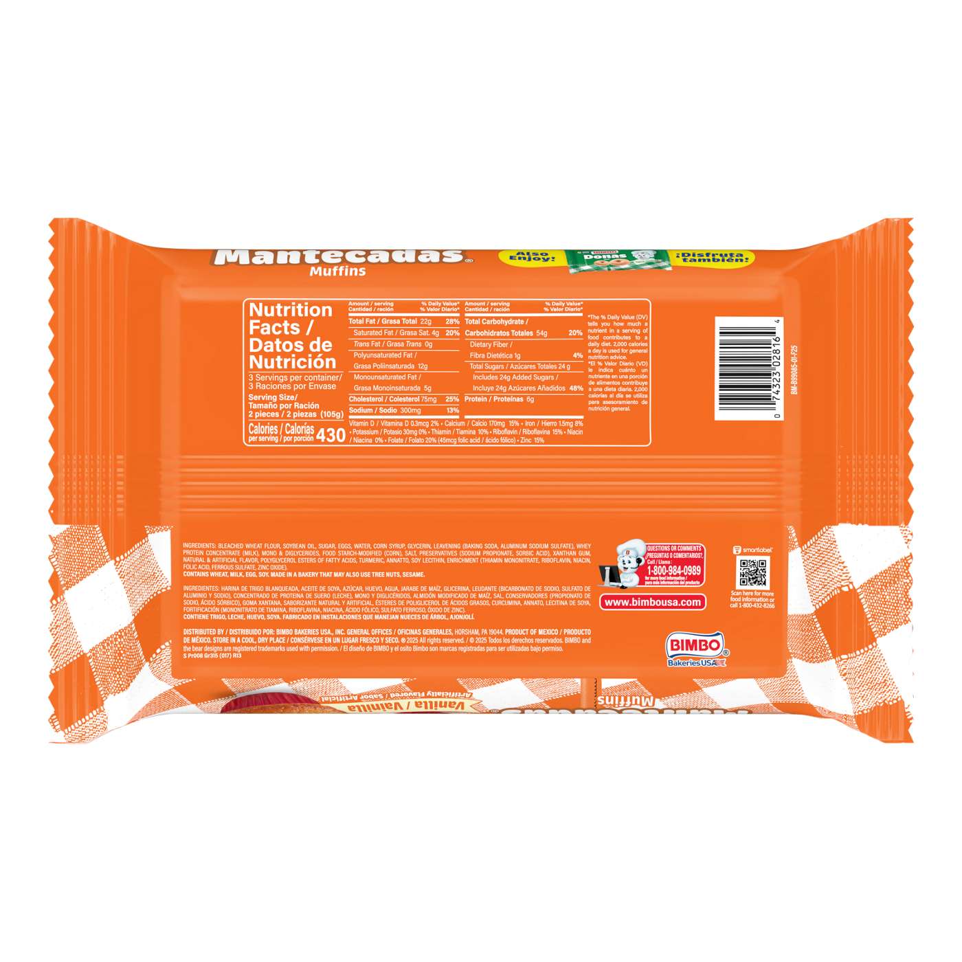 Bimbo Mantecadas Vanilla Muffins Twin Packs; image 5 of 7