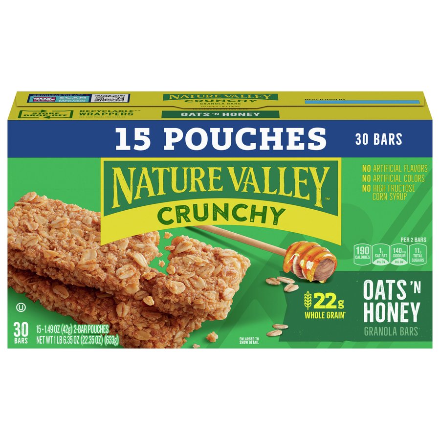 Nature Valley Oats N Honey Crunchy Granola Bars Family Pack Shop Granola Snack Bars At H E B