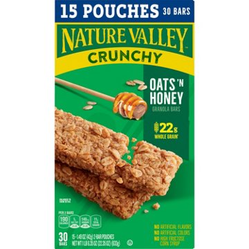 Nature Valley Oats 'n Honey Crunchy Granola Bars Family Pack, 15 ct