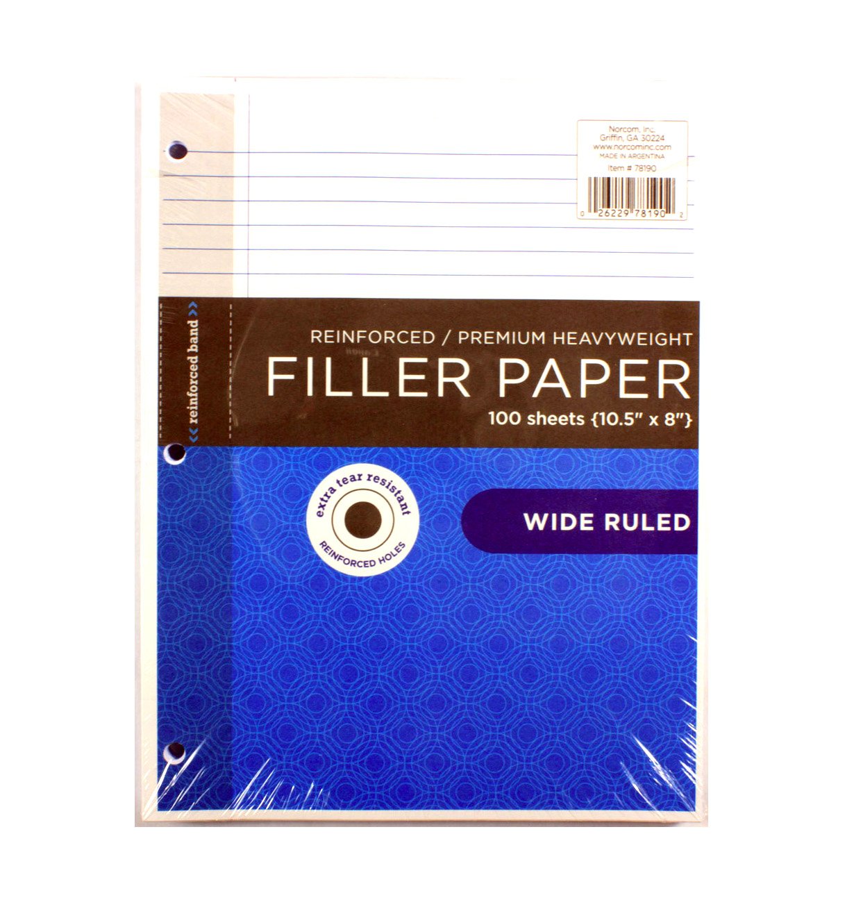 Norcom Wide Ruled 100 Sheet Reinforced Filler Paper - Shop Notebook ...