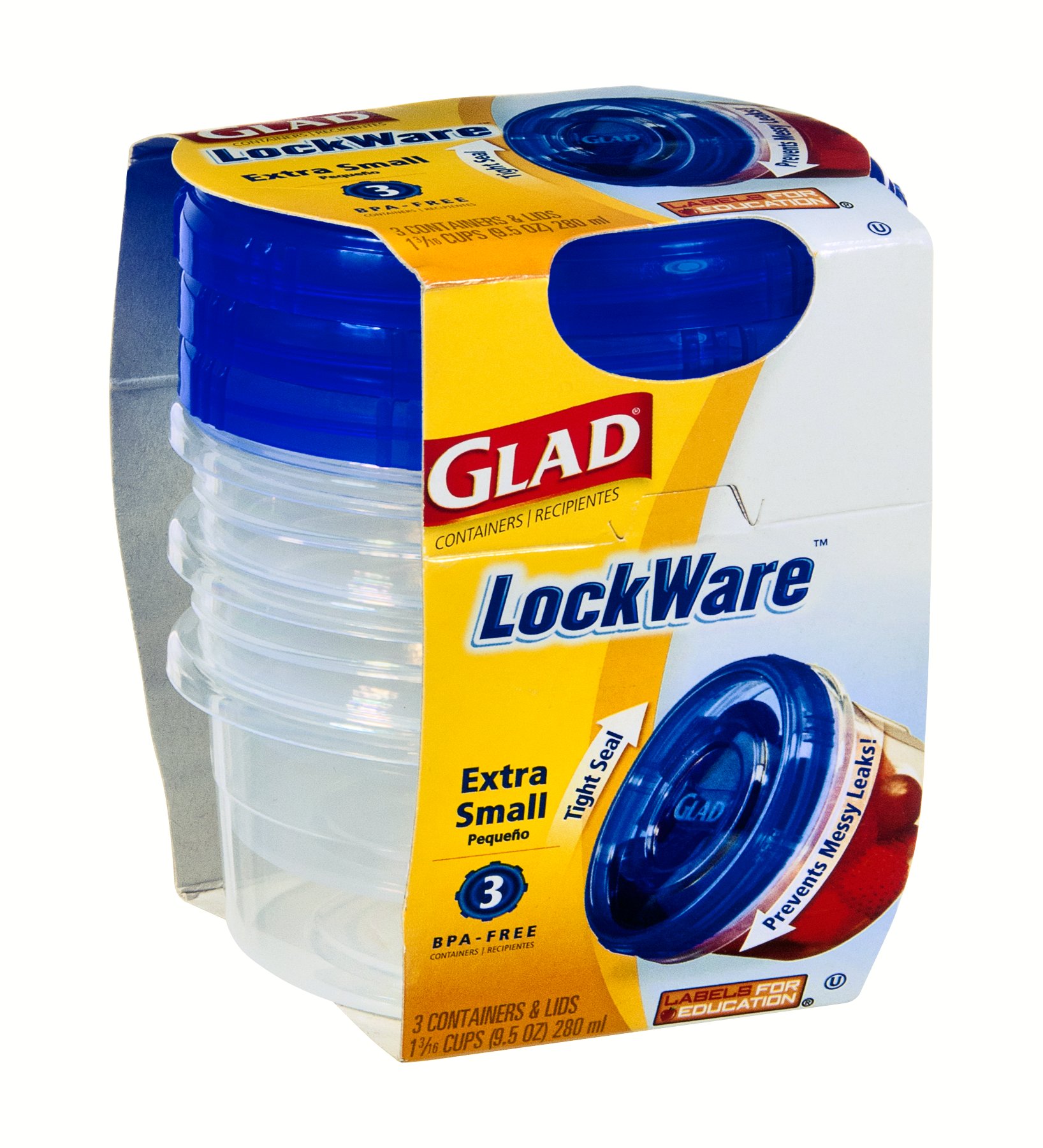  Glad GladWare Entrée Food Storage Containers Lock Tight Seal, BPA Free