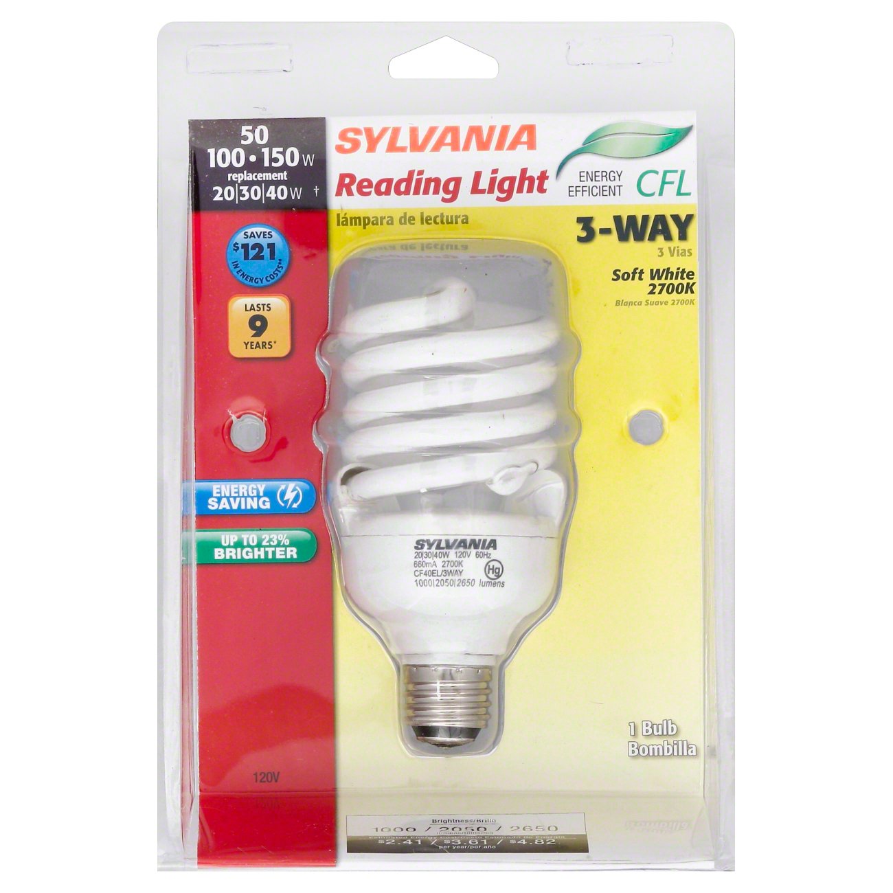 Sylvania Reading Light 150Watt 3Way Soft White CFL Light Bulb Shop