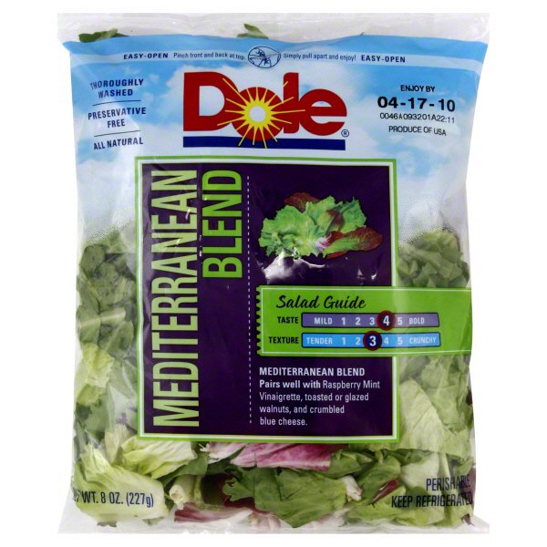 Dole Mediterranean Salad Blend Shop Lettuce & Leafy Greens at HEB