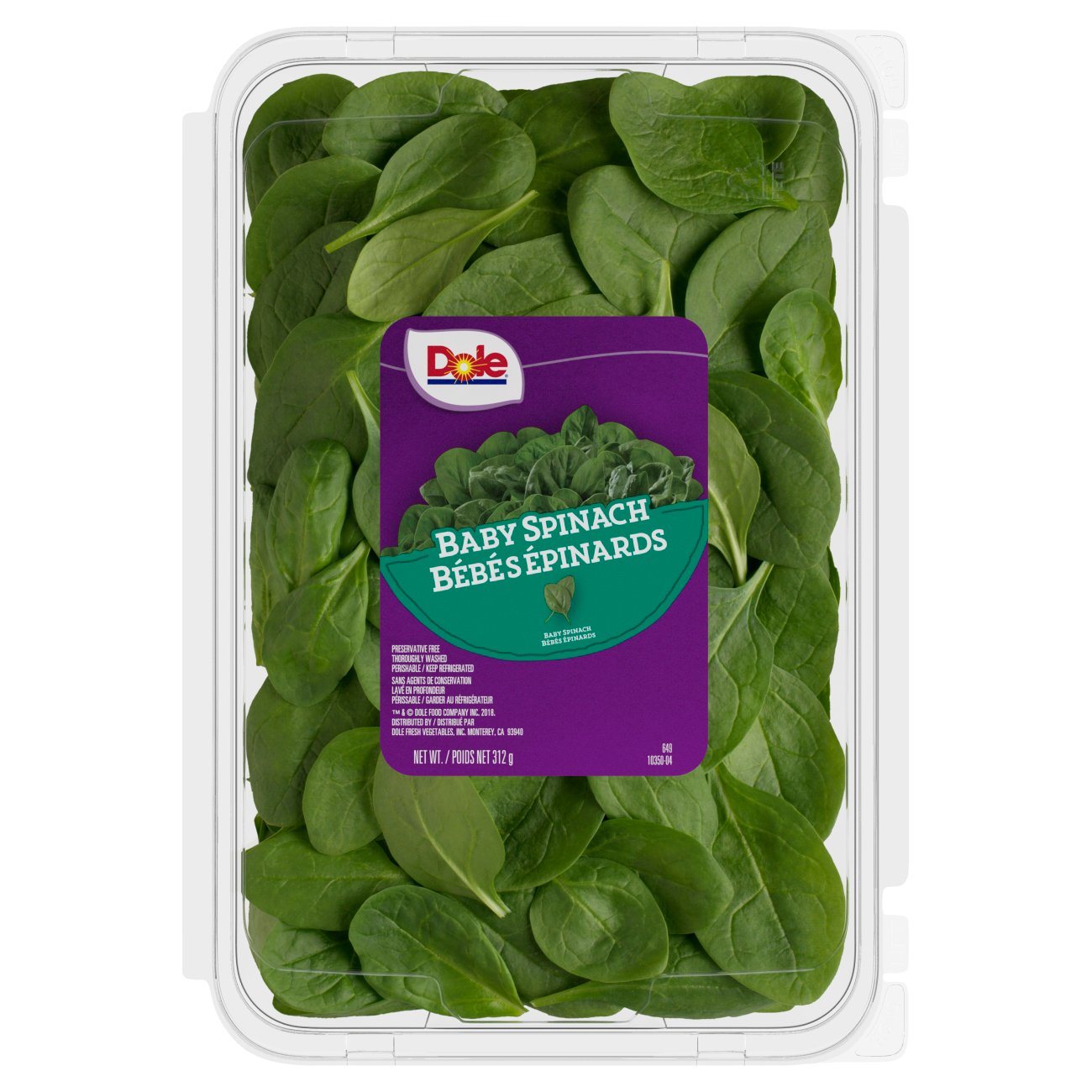 Dole Baby Spinach Clamshell Shop Lettuce & Leafy Greens at HEB