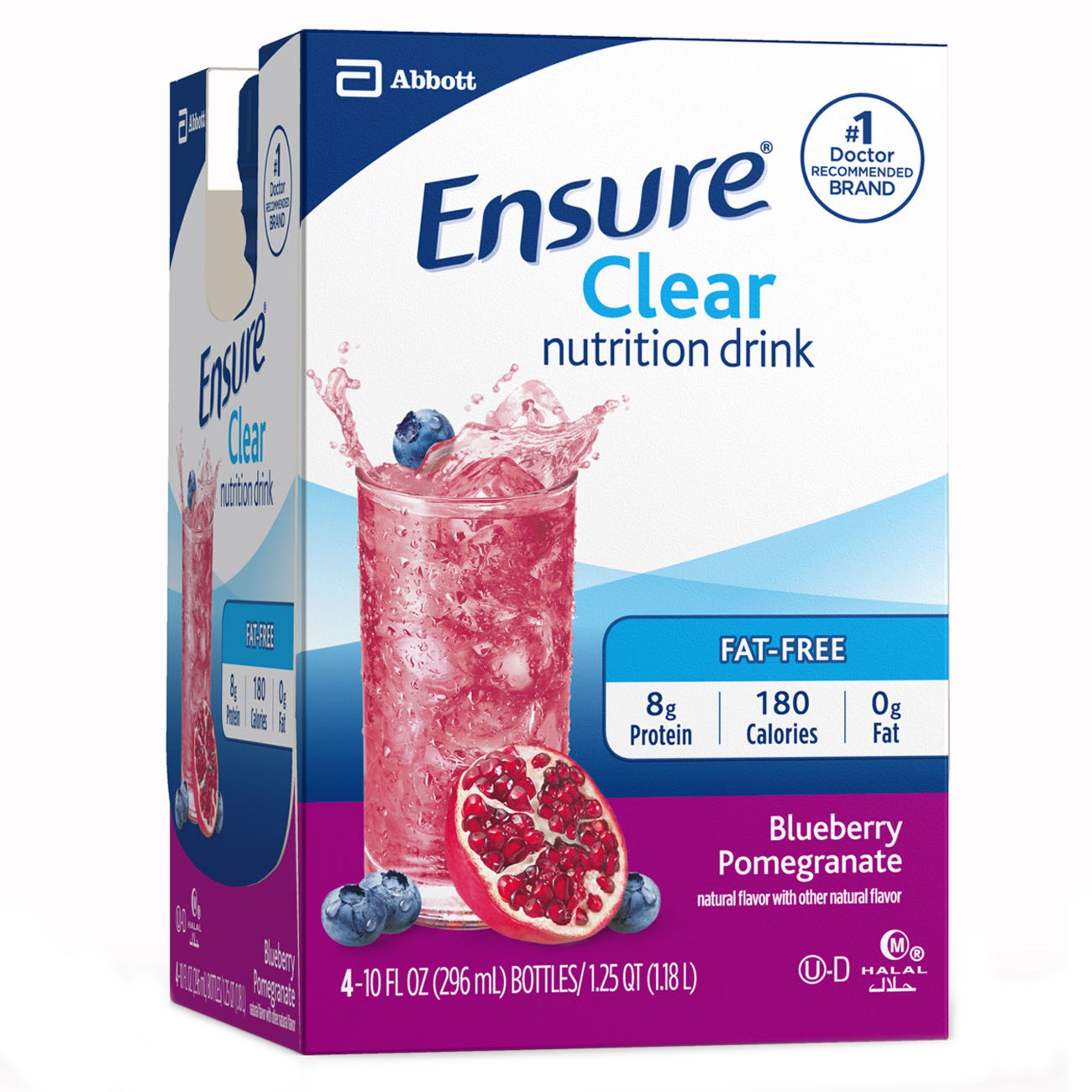 Ensure Clear Nutrition Drink Bottles - Blueberry Pomegranate - 10 oz - 4 pk