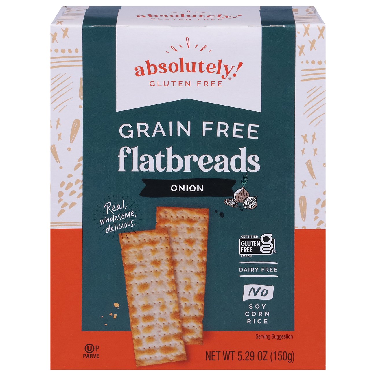 Absolutely Gluten Free Toasted Onion Flatbread Shop Crackers Breadsticks At H E B