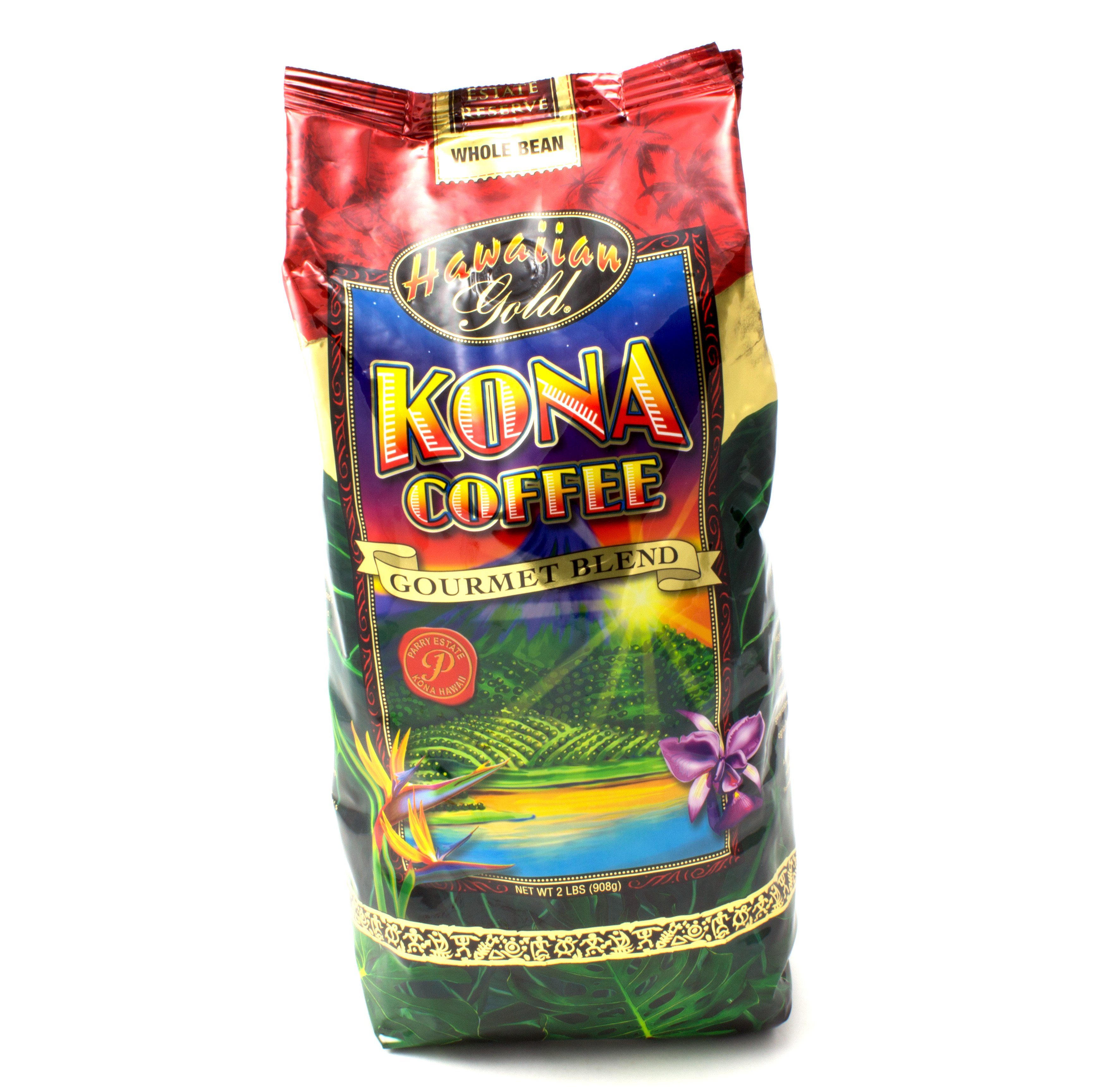 Hawaiian Gold Kona Blend Medium Roast Whole Bean Coffee - Shop Coffee ...