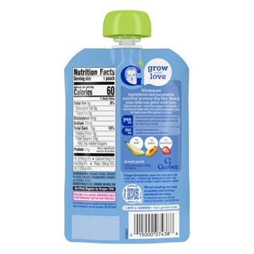 Gerber Organic for Baby Food Pouch - Pear Peach & Strawberry
