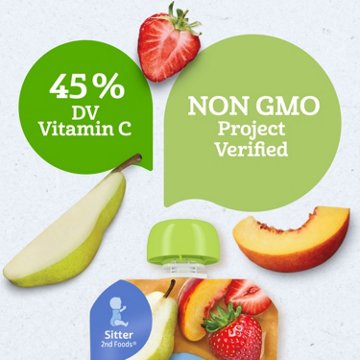 Gerber Organic for Baby Food Pouch - Pear Peach & Strawberry