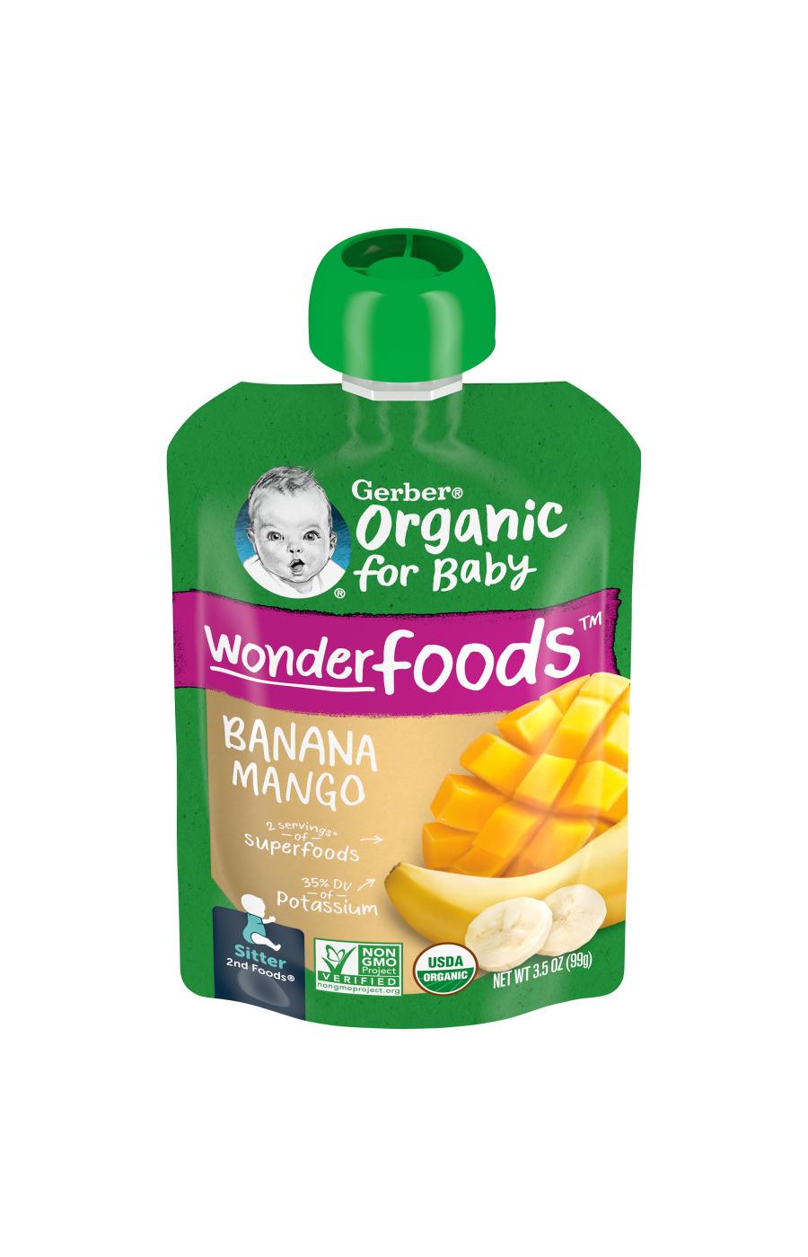 Gerber Organic for Baby Wonderfoods Pouch - Banana & Mango; image 1 of 8