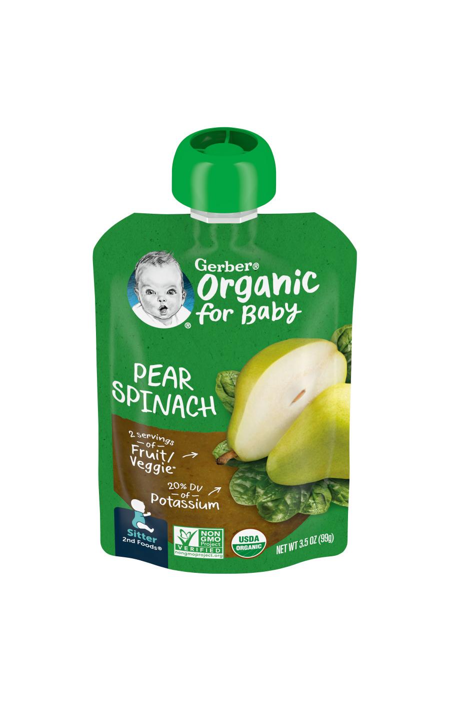 Gerber Organic for Baby Pouch - Pear & Spinach; image 1 of 7