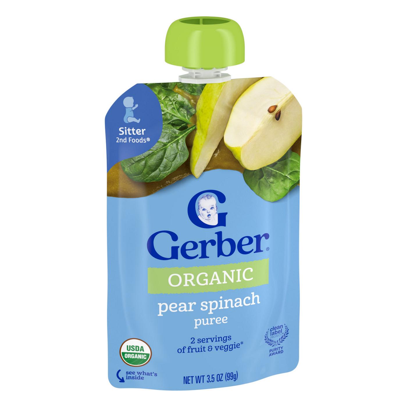 Gerber Organic for Baby Pouch Pear & Spinach Shop Baby food at HEB