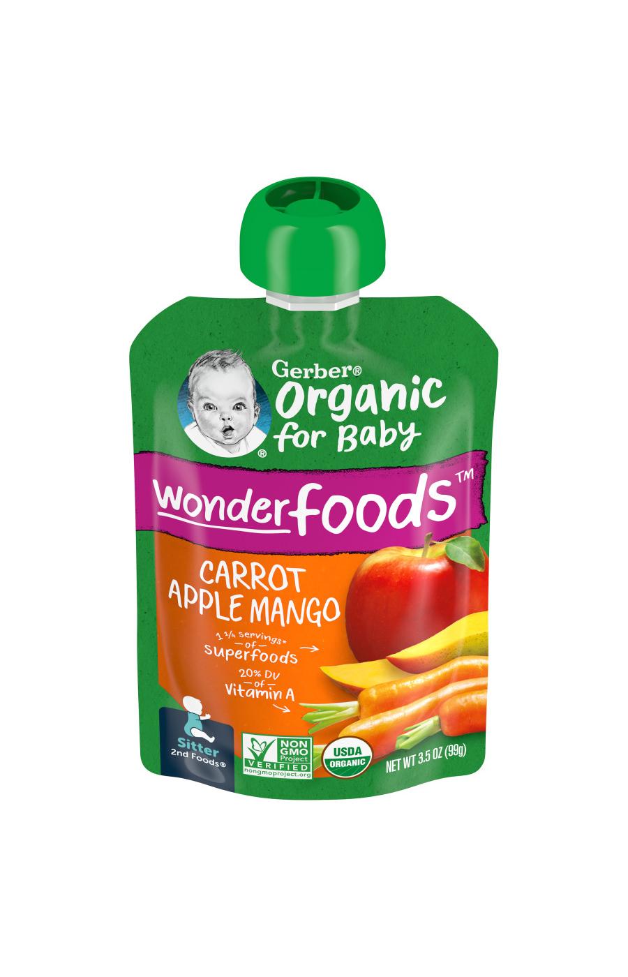 Gerber Organic for Baby Wonderfoods Pouch - Carrot Apple & Mango; image 1 of 8