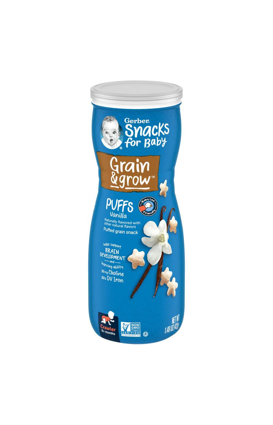 Gerber Snacks for Baby Grain & Grow Puffs - Vanilla; image 1 of 8