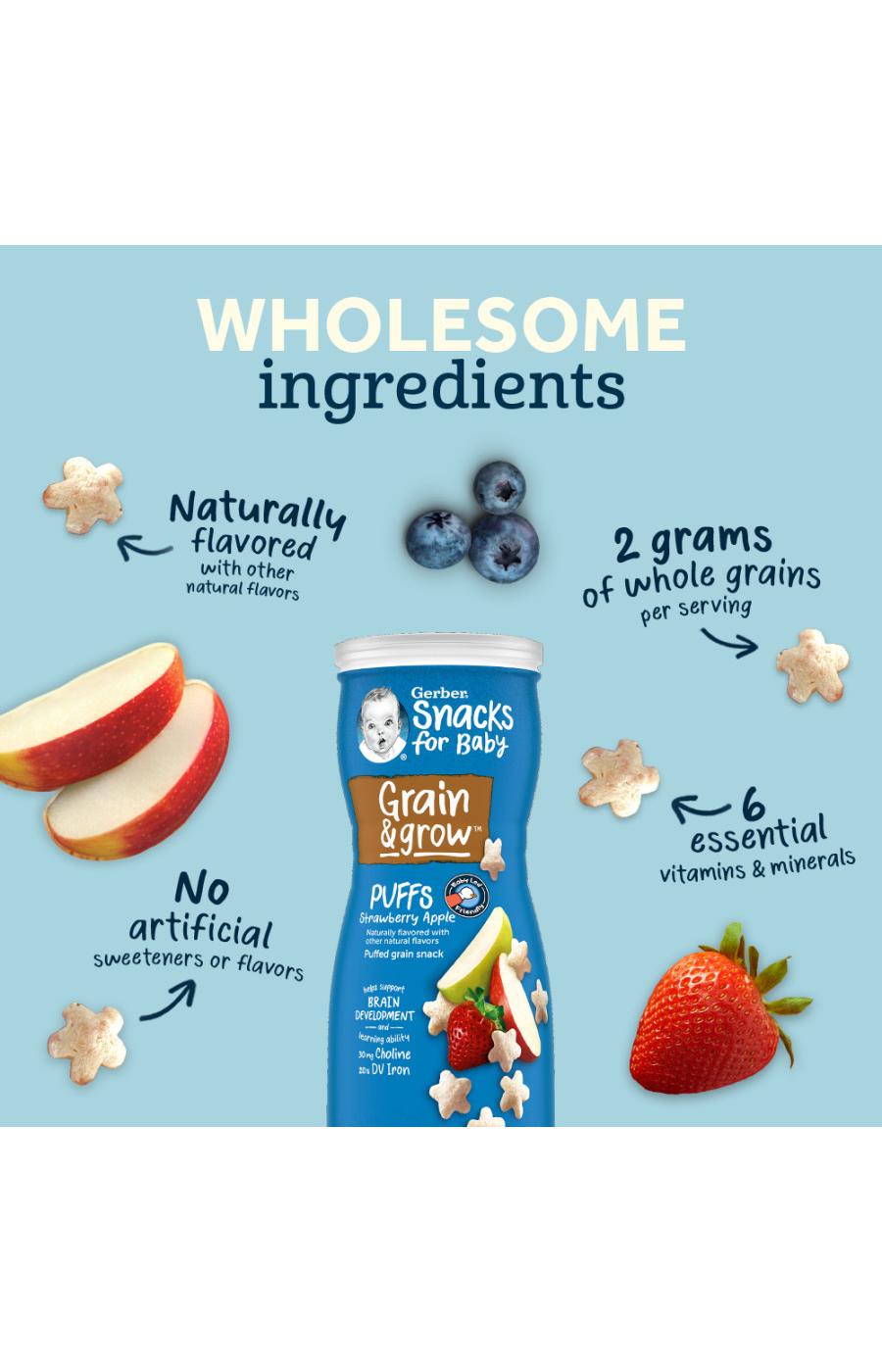 Gerber Snacks for Baby Grain & Grow Puffs - Vanilla; image 5 of 8