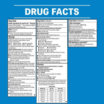 Advil Children's Pain Reliever and Fever Reducer, Dye Free Liquid Children's Ibuprofen for Pain Relief, White Grape
