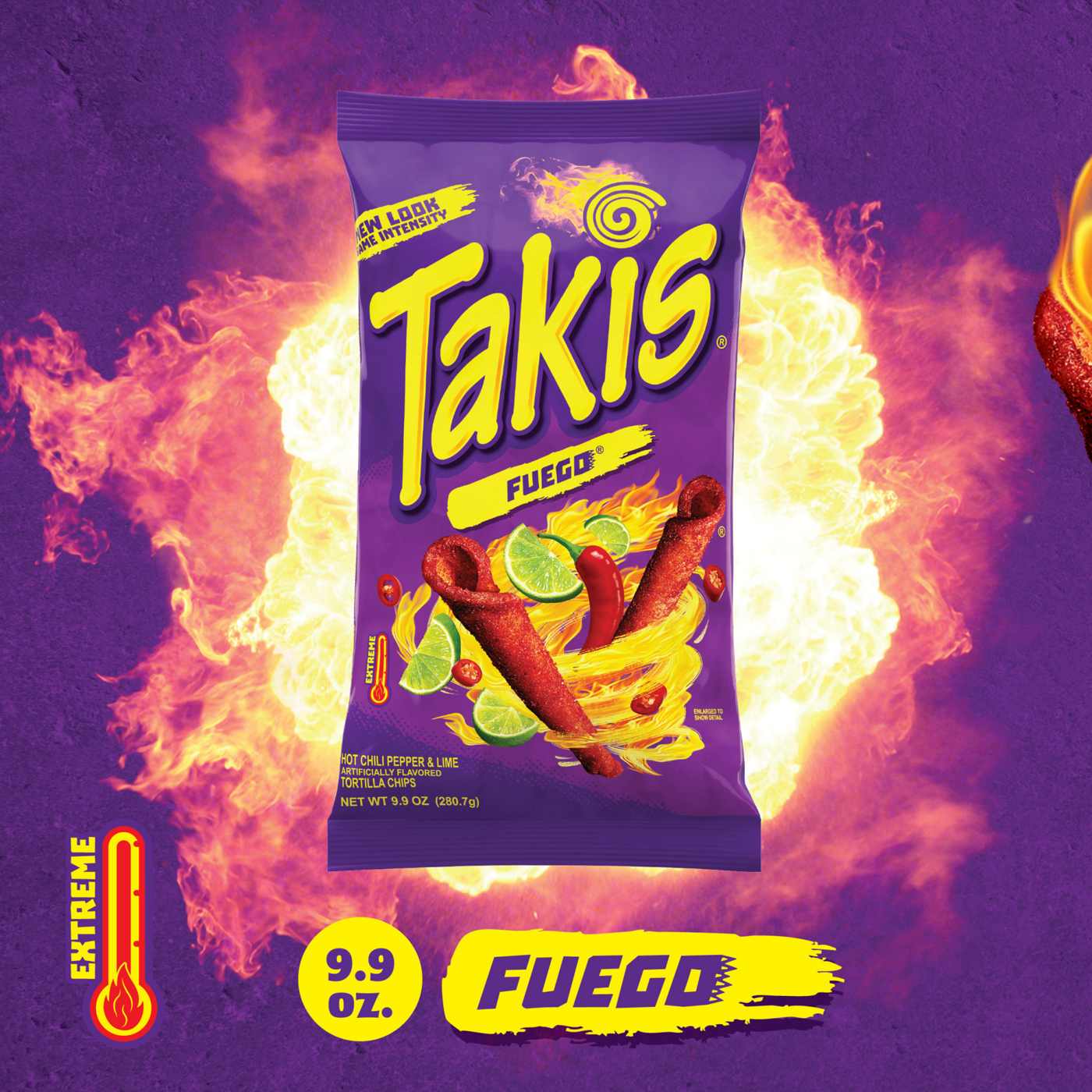 Takis Fuego Rolled Tortilla Chips Hot Chili & Lime 9.9 oz