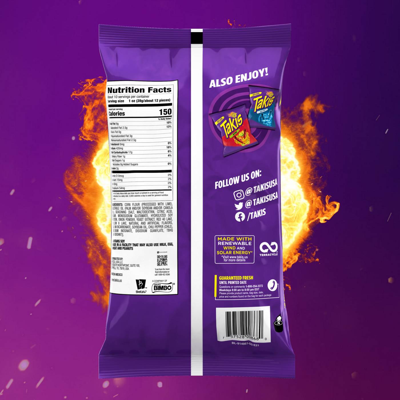 Takis Fuego Rolled Tortilla Chips; image 6 of 7