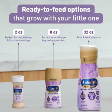 Enfamil NeuroPro Gentlease Ready-to-Feed Baby Formula for Easing Fussiness, Gas, Spit-up in 24 Hrs,  8 oz Bottles, 6 ct