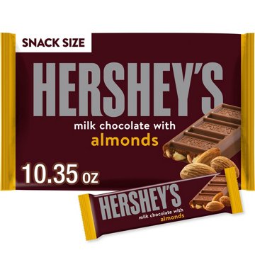 Hershey's Milk Chocolate With Almonds Snack Size Candy Bag