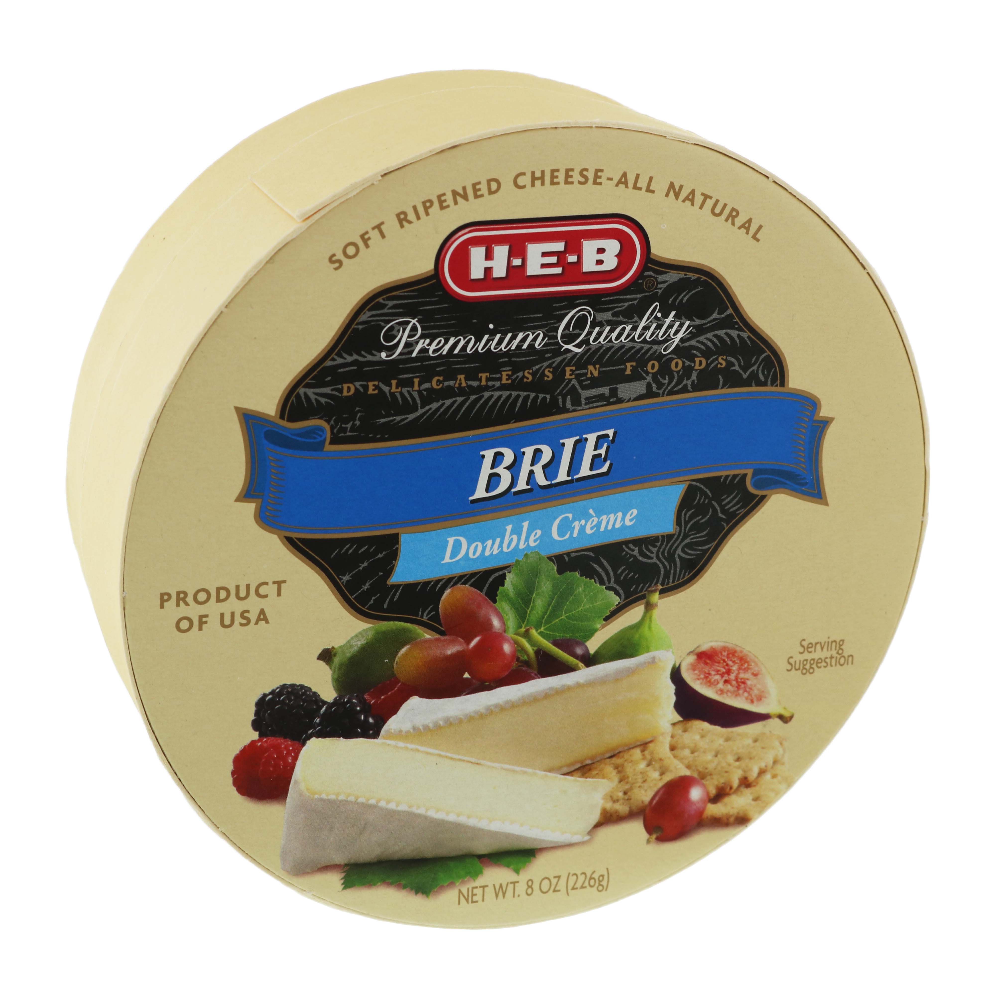 HEB Delicatessen Foods Soft Ripened Brie Double Creme Cheese Shop
