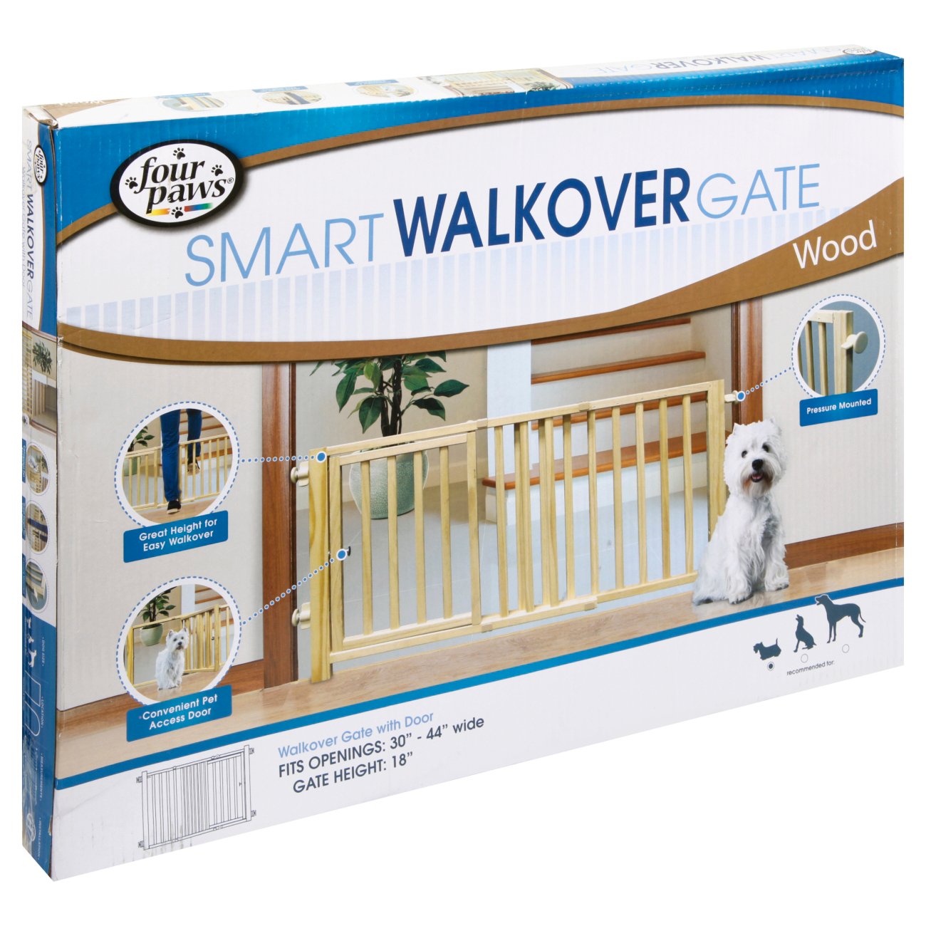 Four Paws Walkover Wood Gate with Door - Shop Crates & carriers at H-E-B