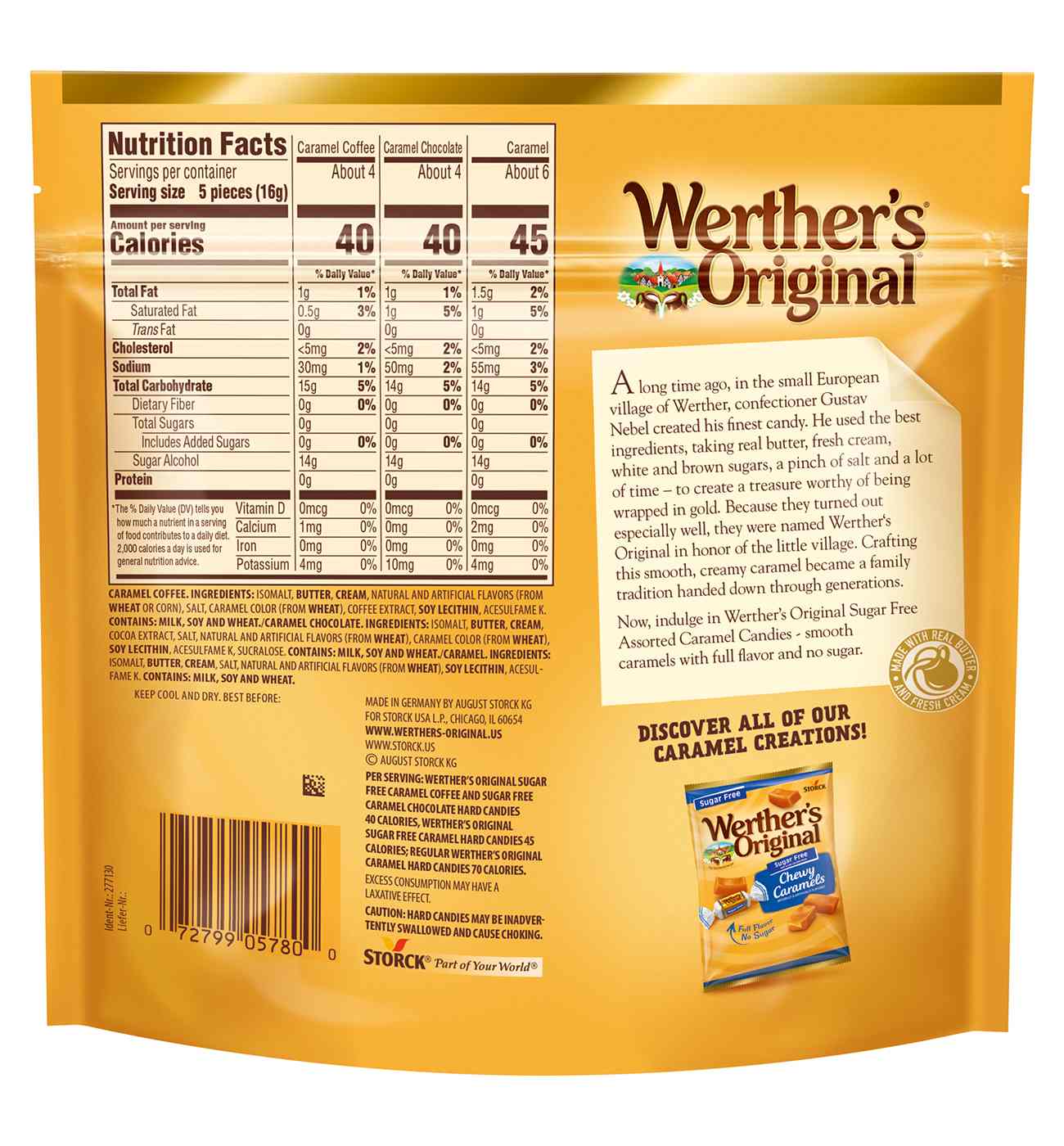 Werther's Original Sugar Free Assorted Caramel Hard Candies; image 2 of 3