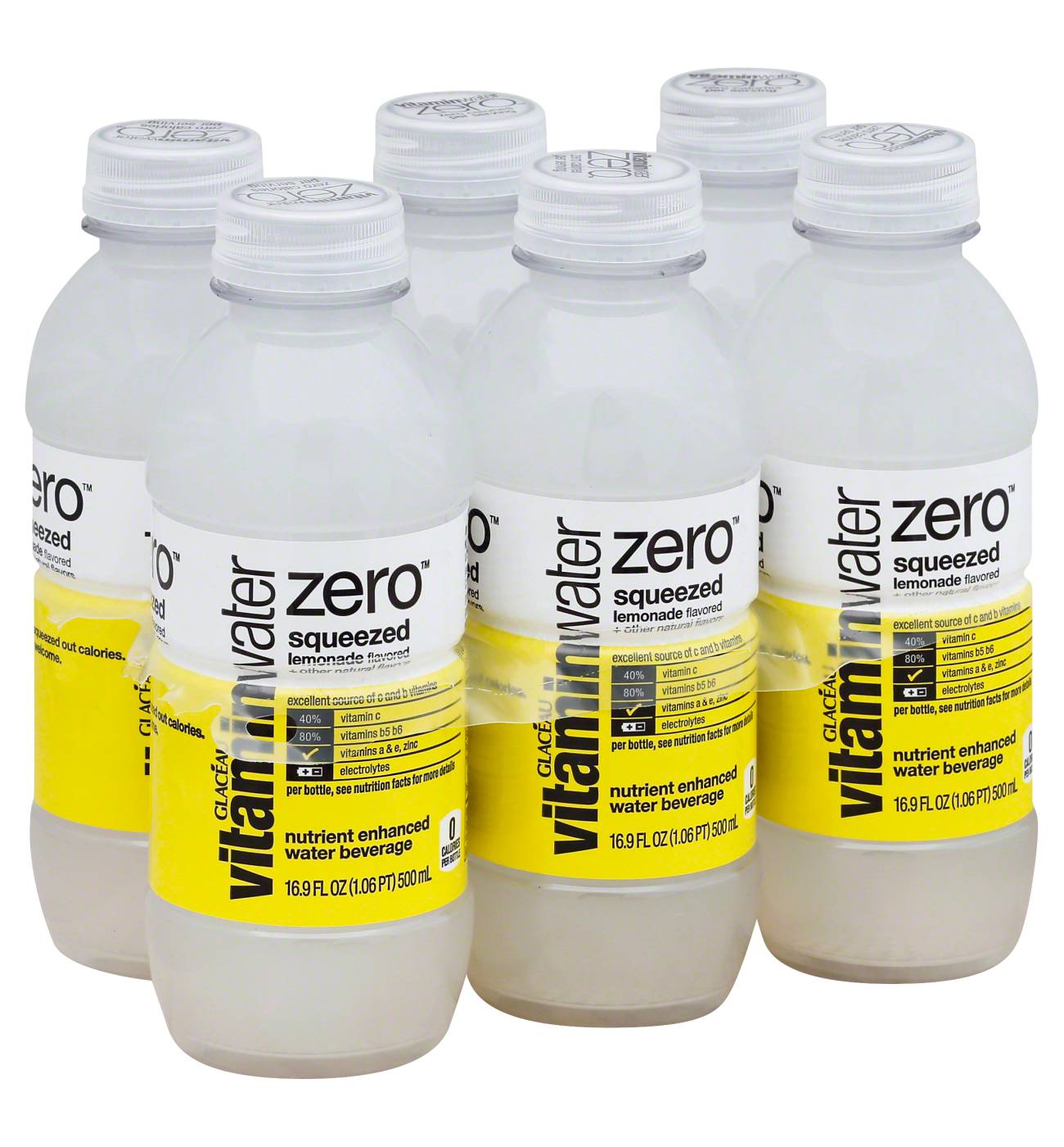 Glaceau Vitaminwater Zero Nutrient Enhanced Squeezed Lemonade Water Beverage 6 PK; image 2 of 2