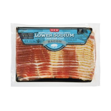 H-E-B Lower Sodium Center Cut Bacon, 12 oz