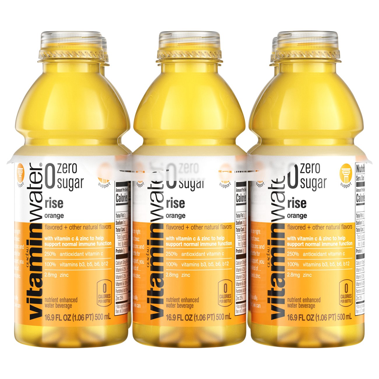 Glaceau Vitaminwater Zero Nutrient Enhanced Rise Orange Water Beverage ...