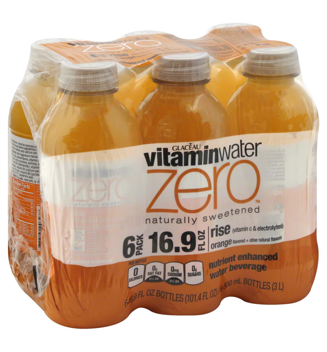 Glaceau Vitaminwater Zero Nutrient Enhanced Rise Orange Water Beverage 6 PK; image 2 of 2