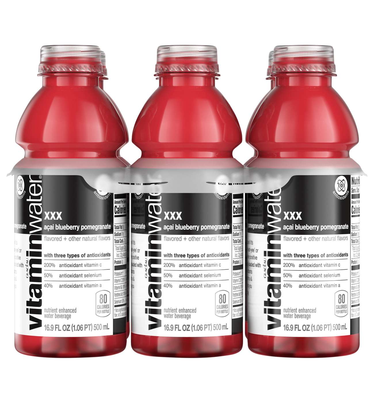Glaceau Vitaminwater Nutrient Enhanced XXX Acai-Blueberry-Pomegranate Water Beverage 6 PK; image 1 of 2