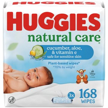 Huggies Baby Wipes - Cucumber, Aloe and Vitamin E Scented, 3 pk, 168 ct