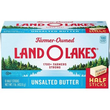Land O Lakes Unsalted Butter Half Sticks, 8 ct