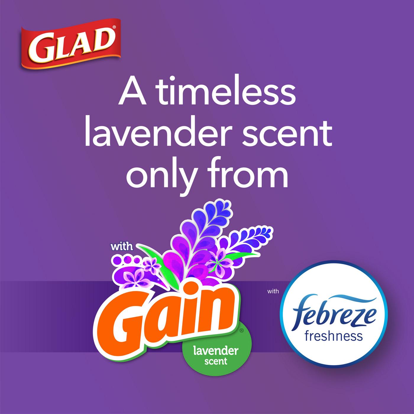 Glad ForceFlex Tall Kitchen Drawstring Trash Bags, 13 Gallon - Gain Lavender Scent with Febreeze Freshness; image 6 of 9