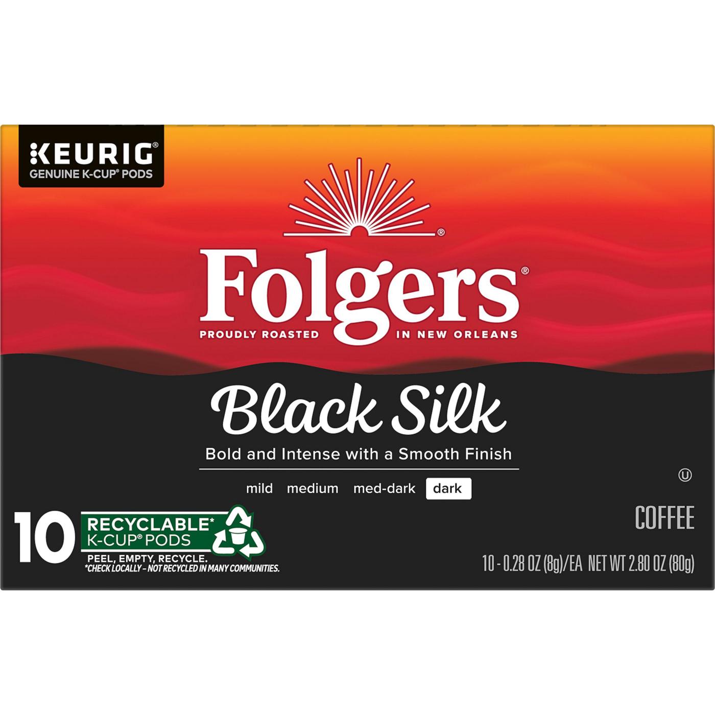 Folgers Black Silk Dark Roast Single Serve Coffee K Cups; image 1 of 2