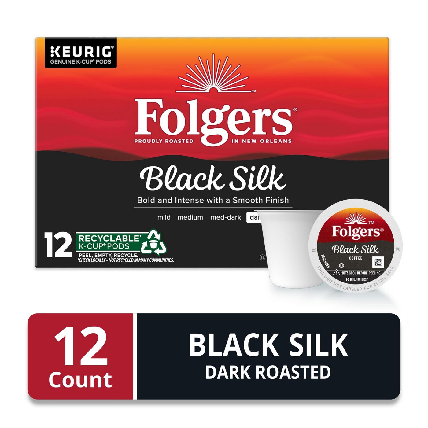 Folgers Black Silk Dark Roast Single Serve Coffee K Cups; image 7 of 9