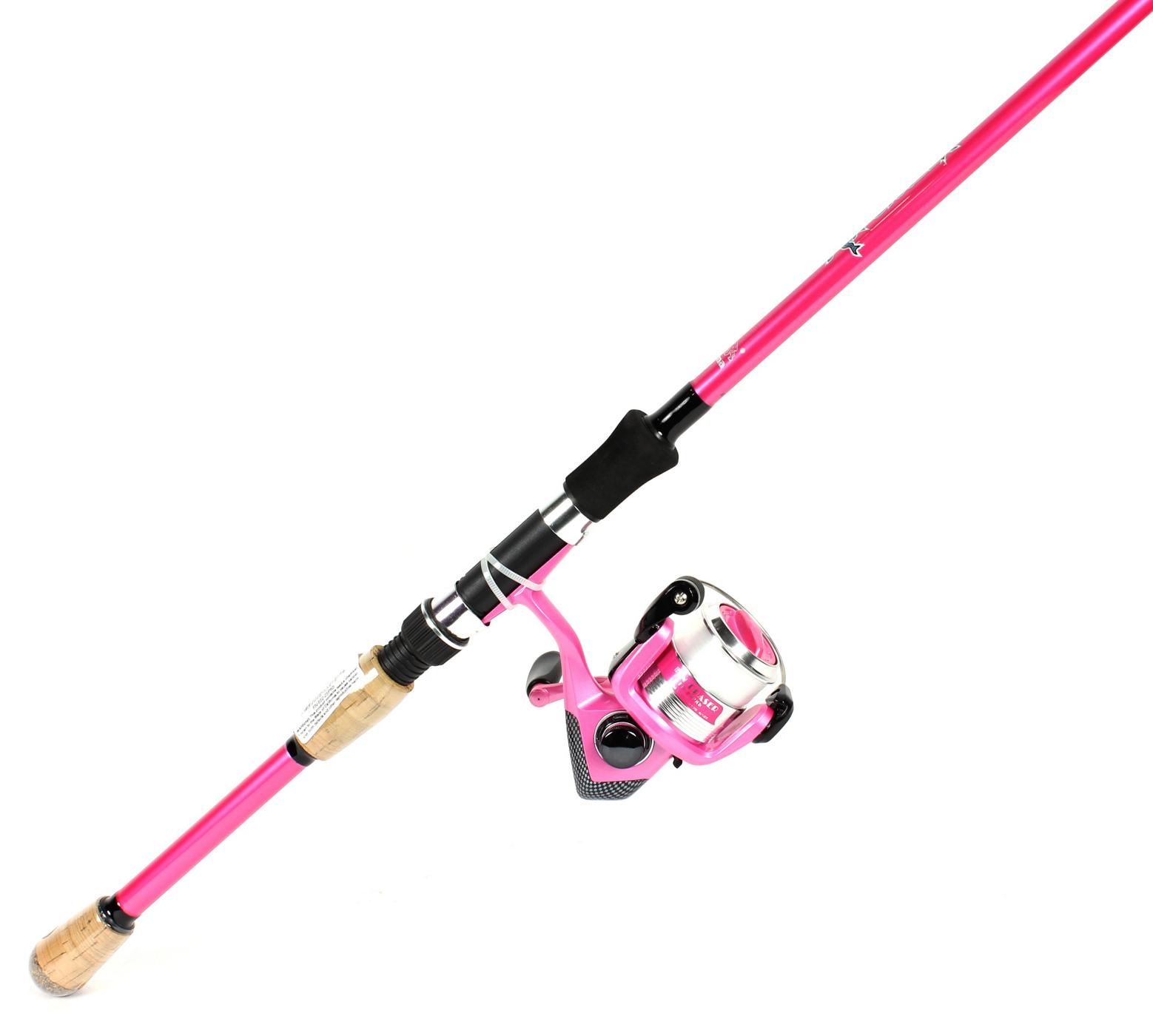 Girls Okuma Vibe PINK 6ft Fishing rod & reel combo complete with line 