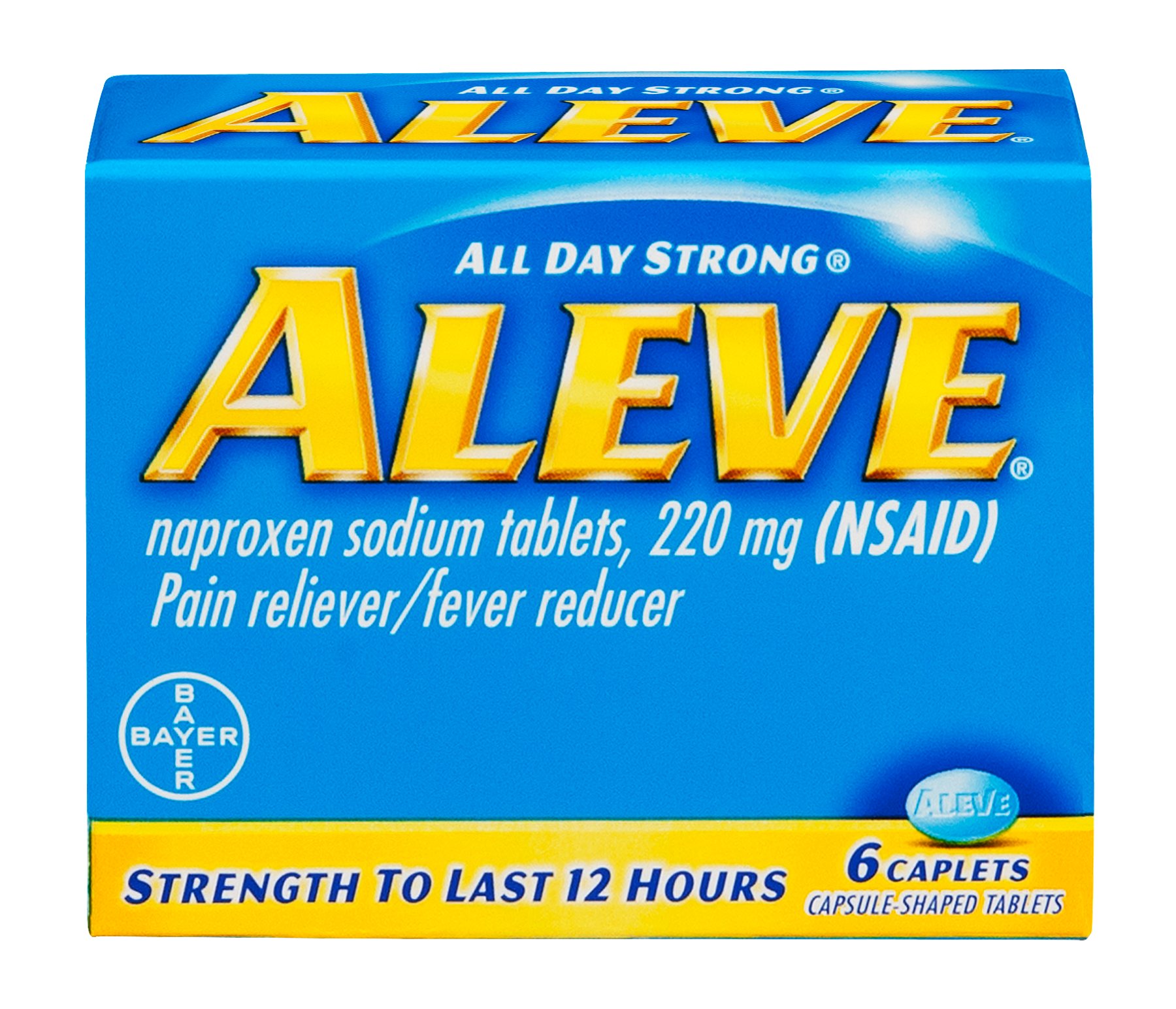 Aleve Pain Reliever/Fever Reducer Naproxen 220 mg Caplets Travel Size
