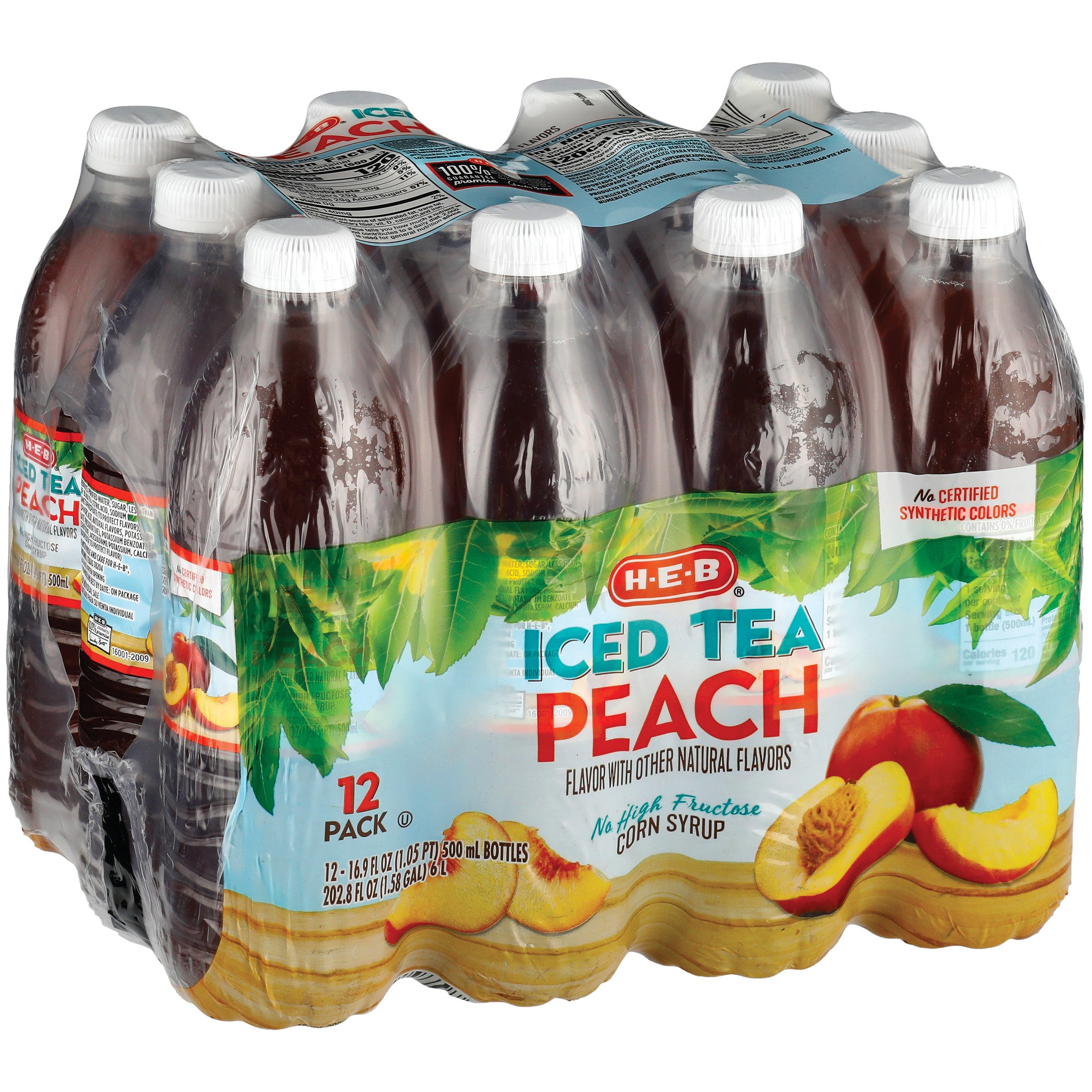 H E B Peach Iced Tea 16 9 Oz Bottles Shop Tea At H E B