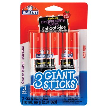 Elmer's Washable Disappearing Purple School Glue Sticks