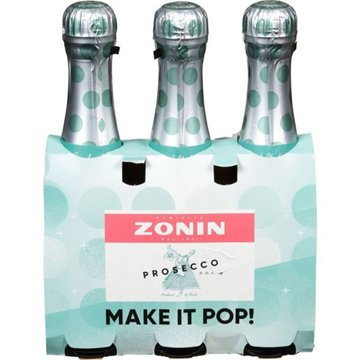 Zonin Prosecco Brut Italy Sparkling Wine 3 pk Bottles, 187 mL