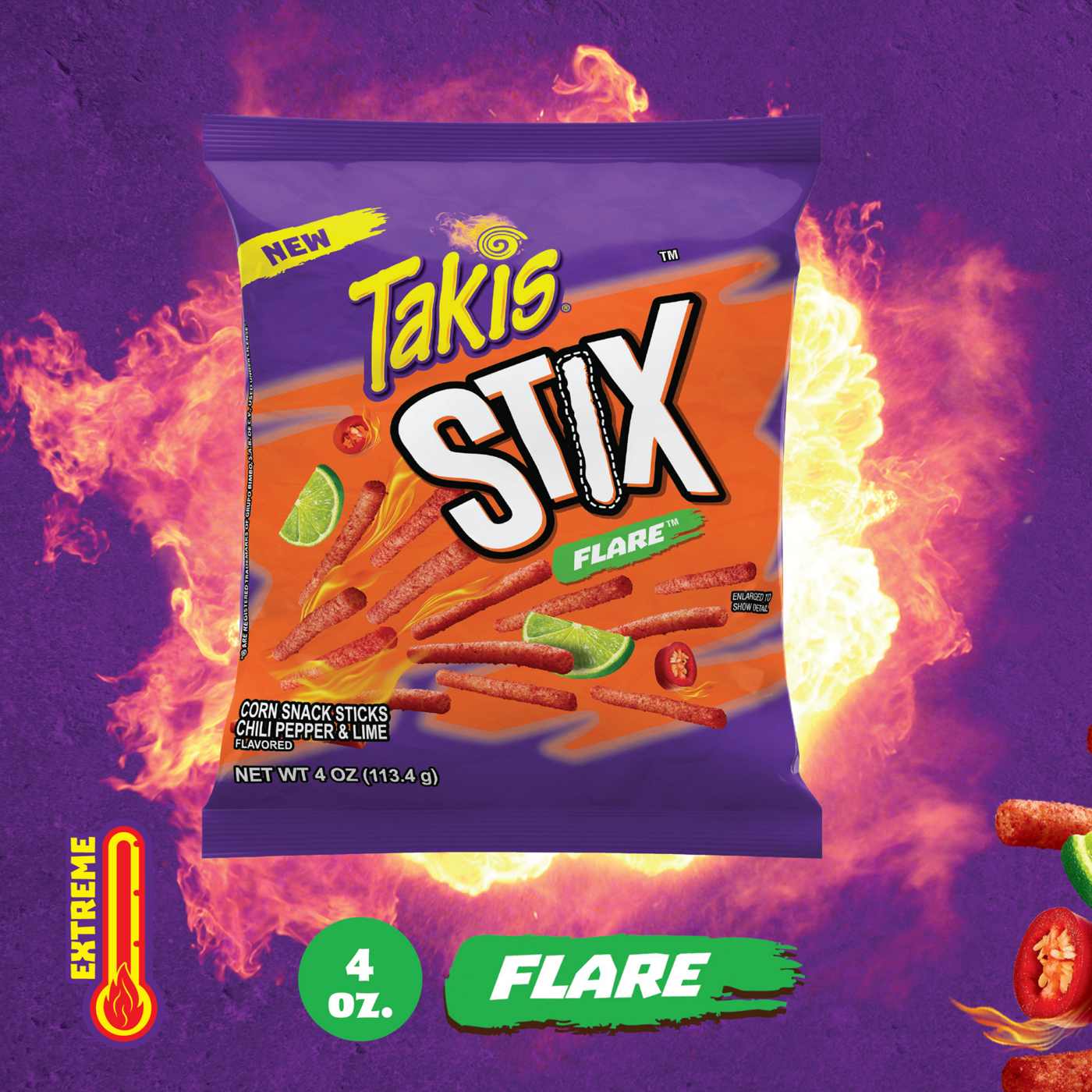 Takis Stix Flare Chili Pepper & Lime Corn Chips; image 5 of 8