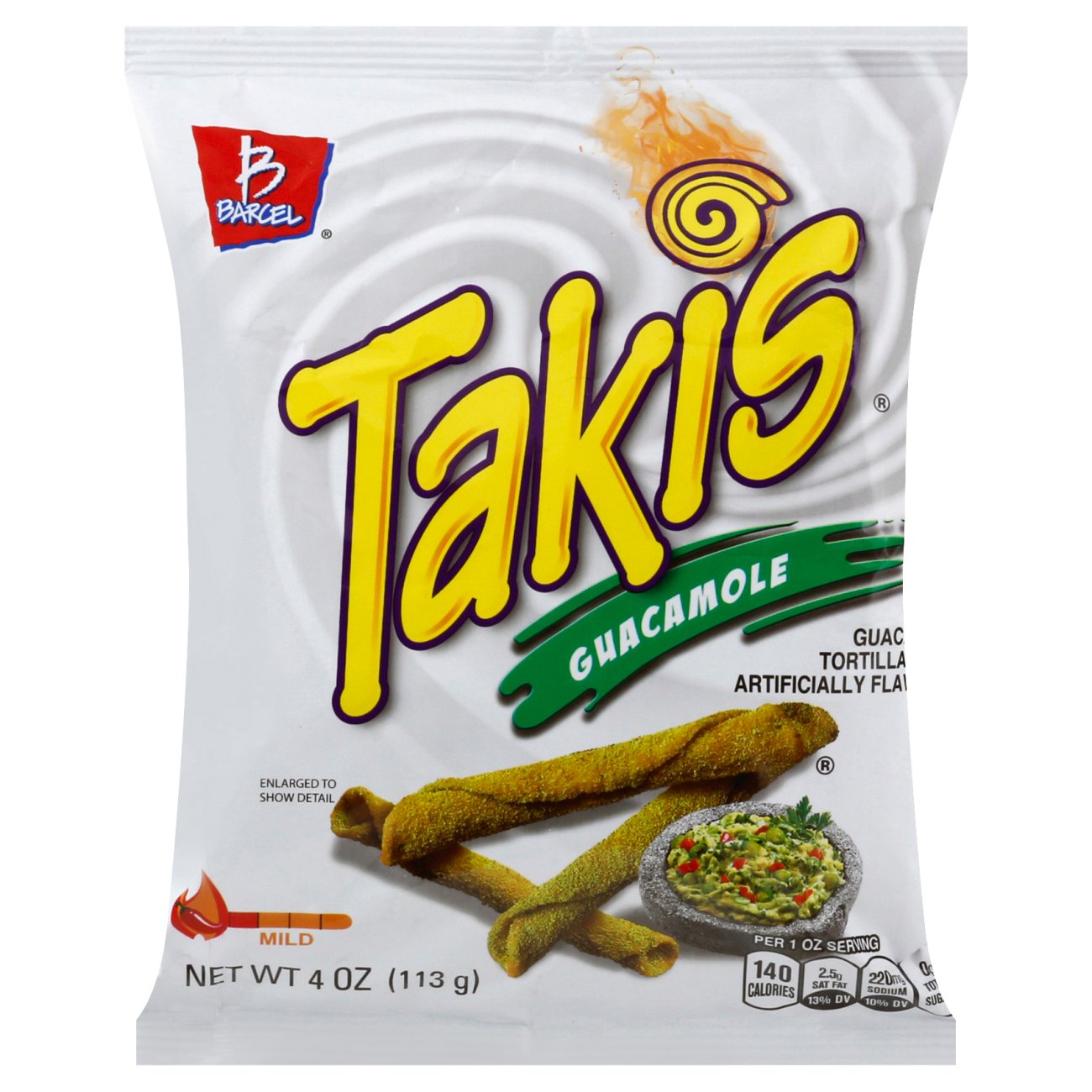 Barcel Takis Crunchy GUACAMOLE Flavor Rolled Tortilla Chips, 9.9