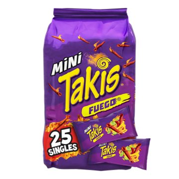 Takis Fuego Mini Bite-Size Rolled Tortilla Chips Multipack, 25 ct