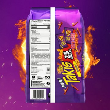 Takis Fuego Mini Bite-Size Rolled Tortilla Chips Multipack, 25 ct